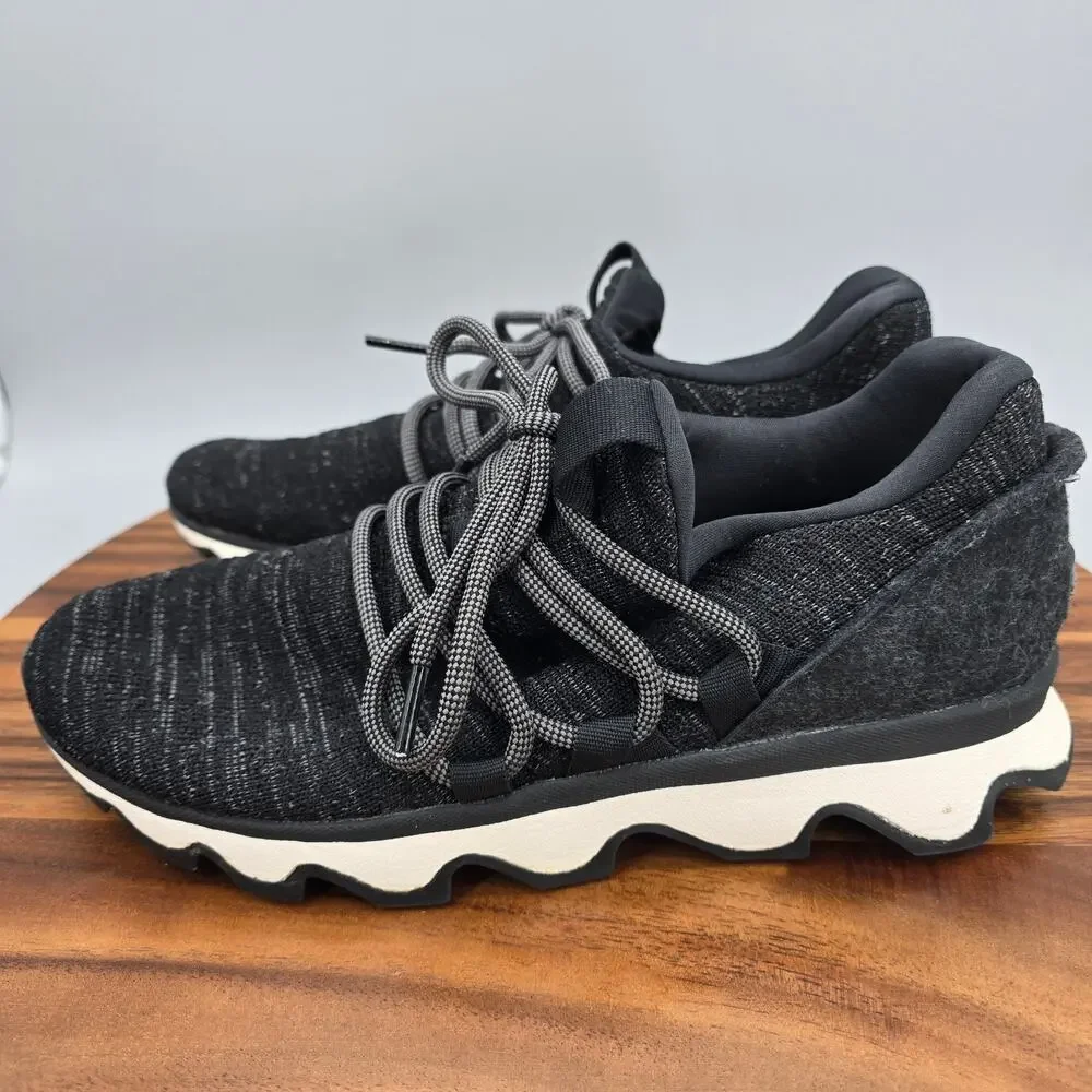 Sorel Kinetic Lace Shoes Womens 8.5 Heather Black Low Top Athletic Sneakers